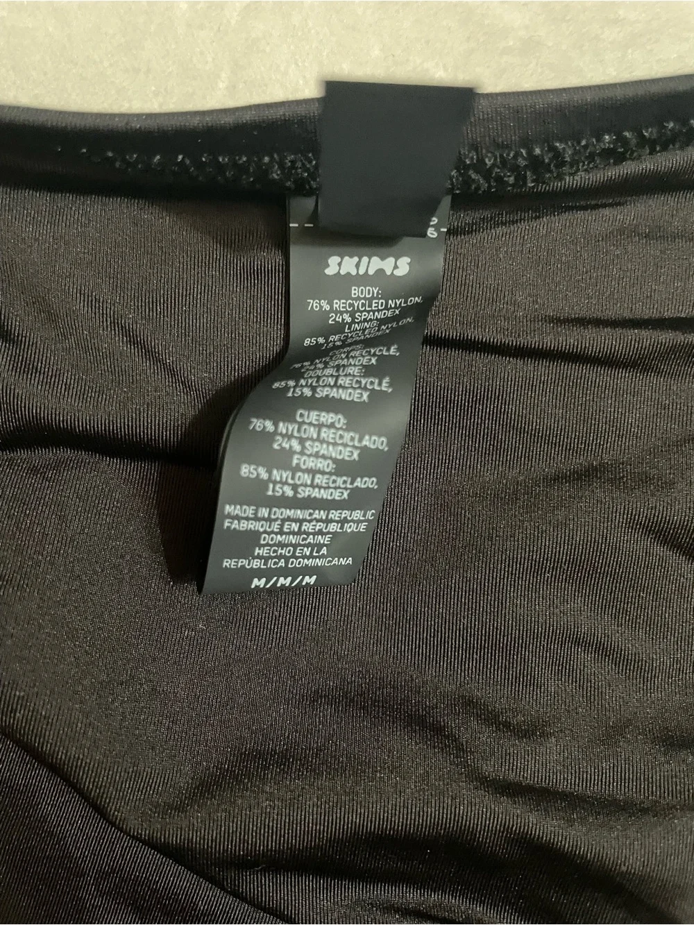 Skims 2Pc SET NWT Adjusted Triangle Bikini Top & Bottoms Black Onyx Size M